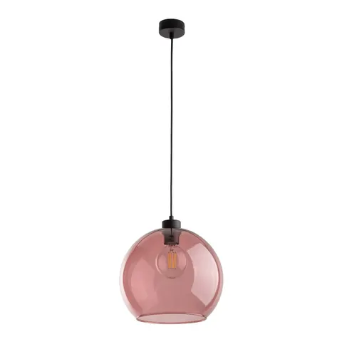 Lampa wisząca różowe szkło E27 CUBUS - 6777