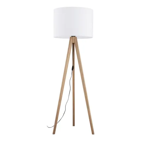 Lampa podłogowa na trójnogu z białym abażurem GRAND - 16006