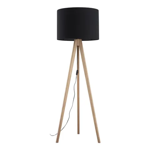 Lampa podłogowa 145cm z czarnym abażurem GRAND - 16008