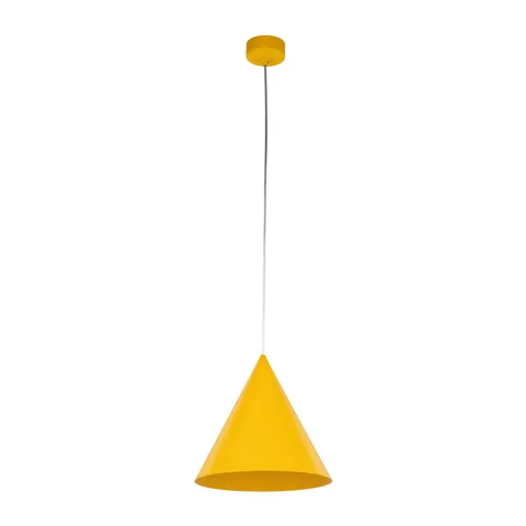 Lampa wisząca żółta CONO E27 klosz ze stali lakierowanej - 10066