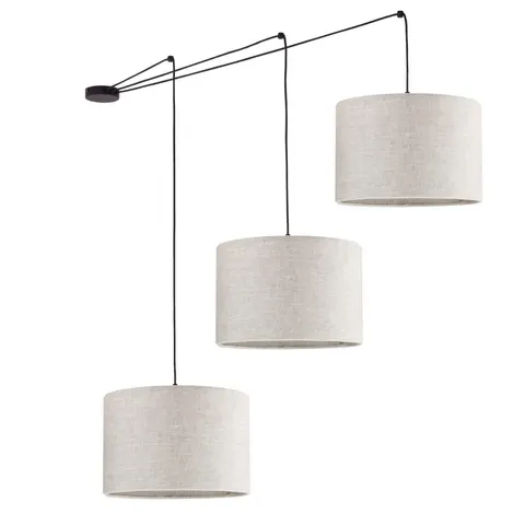 Lampa wisząca lniana z trzema abażurami LINEN E27 - 10185