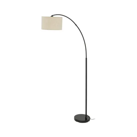 Lampa podłogowa nowoczesna ZENITH E27 z lnianym abażurem - 16023
