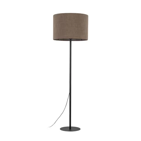 Lampa podłogowa EARTH do salonu, brązowy klosz z tkaniny na E27 - 16013