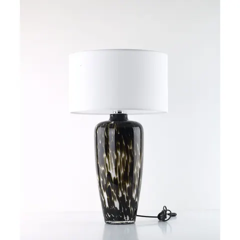 Lampka nocna TORTOISE czarno-biała z abażurem E27 - 5082