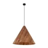 Lampa wisząca SOLIN z designerskim drewnianym kloszem do salonu - 10598
