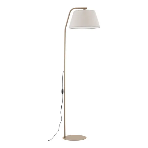 Klasyczna lampa podłogowa z lnianym abażurem 160cm FORMO SABIA 1*E27 - 16184