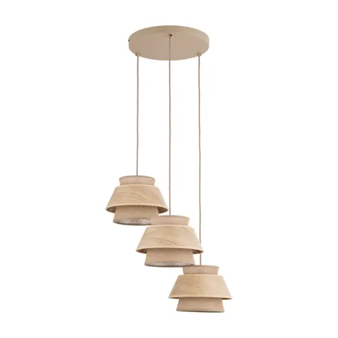 KALUM WOOD LAMPA WISZĄCA 3XE27 KOŁO - 11808