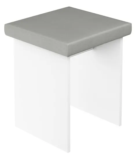 Taboret tapicerowany do toaletki biały