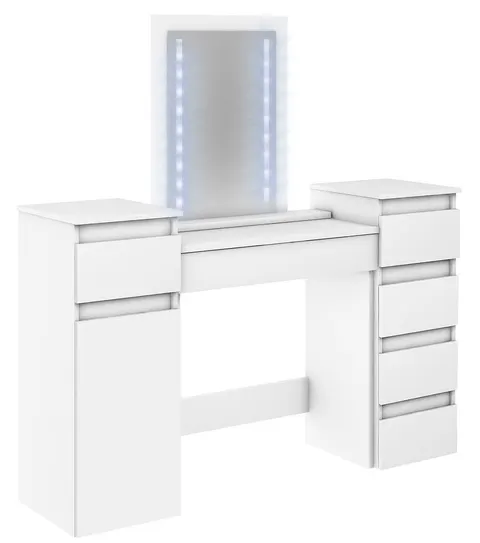 Toaletka MEGAN 1S1D4S do makijażu modułowa z oświetleniem LED biała