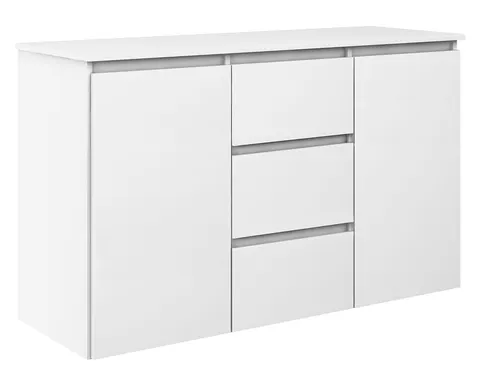 Komoda MEGAN K3 z szafkami i szufladami 120 cm biała