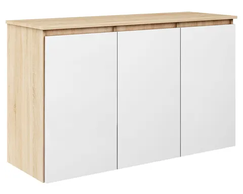 Komoda MEGAN K1 z szafkami 120 cm dąb sonoma/biały