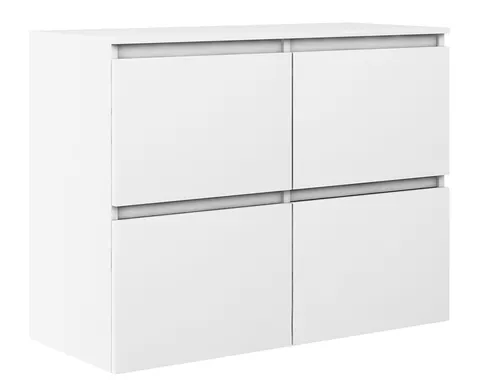 Komoda MEGAN K4 z szafkami 90 cm biała