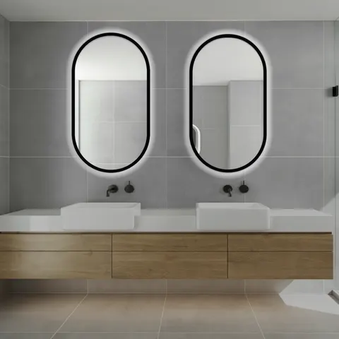 Lustro Oslo Black Ambiente 50x90 cm z oświetleniem LED