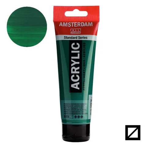 Farba akrylowa Amsterdam Talens 120 ml 619 Permanent Green Deep