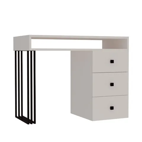 Biurko wolnostojące loft KLARA z szufladami 100 cm kaszmir beż/czarny
