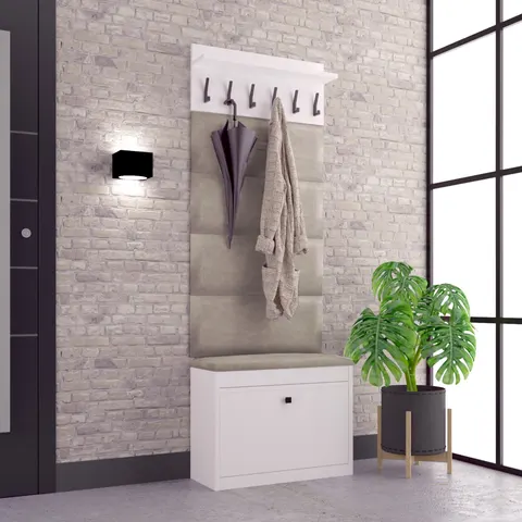 Zestaw mebli do przedpokoju WA114P biały/beż