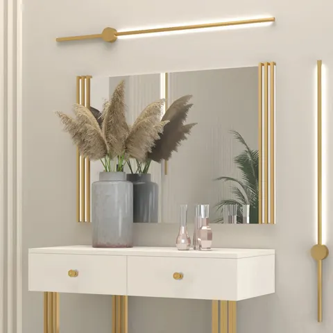 Lustro loft KLARA biały/złoty