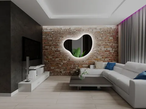 Lustro KOLI AMBIENTE 100 x 80 cm z oświetleniem LED