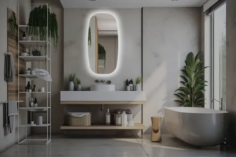Lustro BREZA AMBIENTE 45 x 90 cm z oświetleniem LED