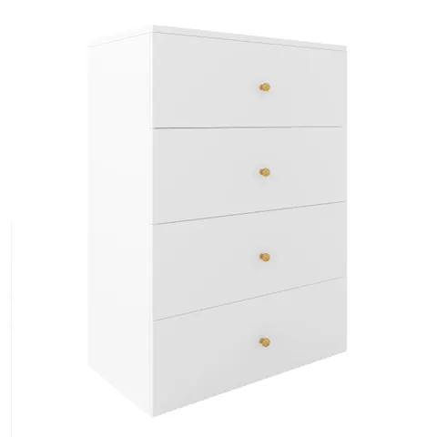 Komoda KLARA z szufladami 60 cm biały mat/złoty