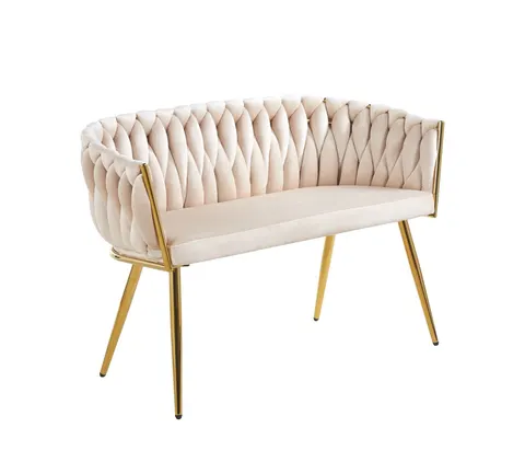 Sofa do poczeklani SF2-FX (G) złoty/beżowy velvet