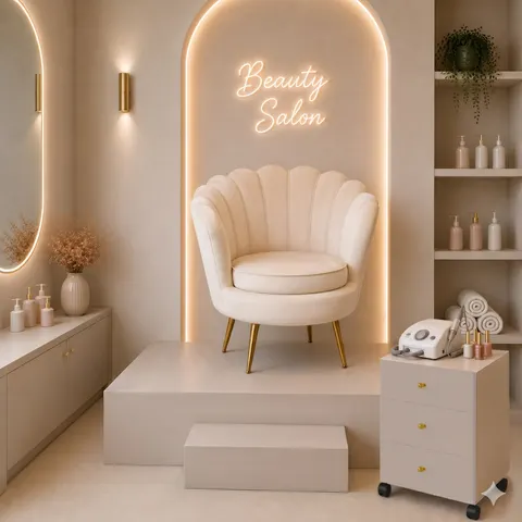 Stanowisko do pedicure: podest + fotel + komoda kaszmir (beż)