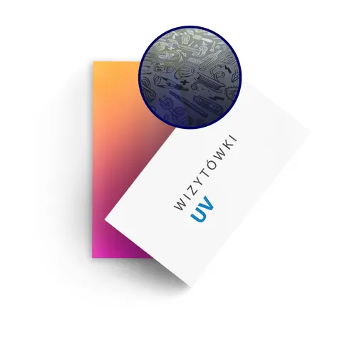 Wizytówki z lakierem punktowym UV