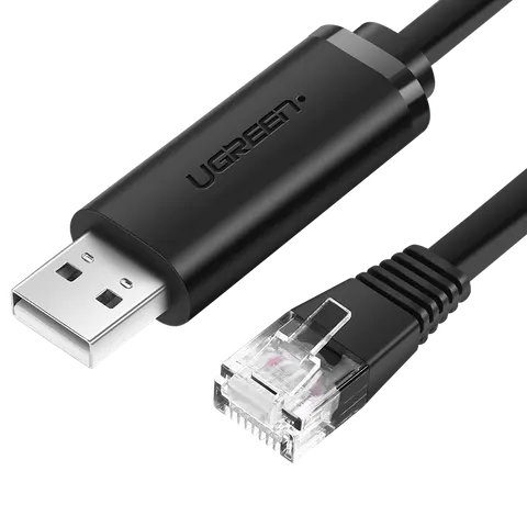 Kabel Konsolowy UGREEN CM204, RS232 Do Urządzeń Sieciowych, 1.5m (czarny)