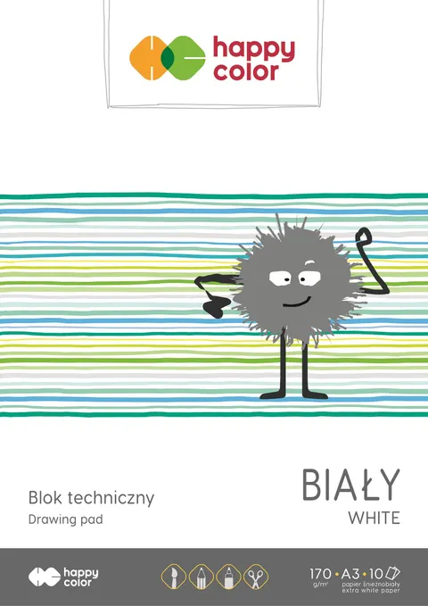 Blok techniczny A3/10 biały 170g Happy Color