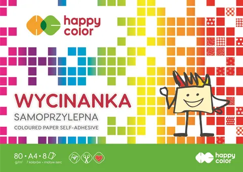 BLOK WYCINANKA SAMOPRZYLEPNA HAPPY COLOR A4/8K