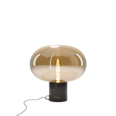 Maxlight T0058 Lampa Stołowa Moonstone Amber Glass + Black Marble