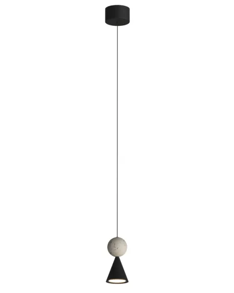 Maxlight P0683 Lampa Wisząca Bingo 8W Czarny + Trawertyn
