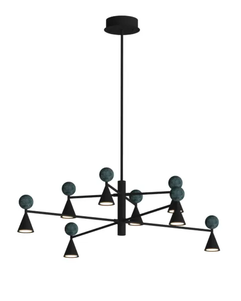 Maxlight P0684 Lampa Wisząca Bingo 57W Czarny + Malachit