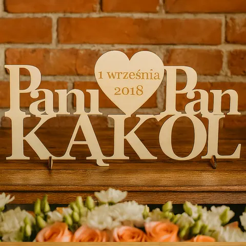 Napis na stół dla Pary Młodej Pan i Pani