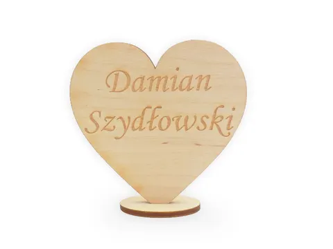 Drewniane Winietki ślubne w kształcie serca