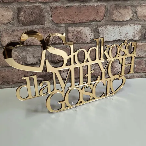 Napis na słodki stół - Słodkości dla miłych gości