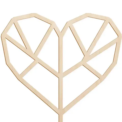 Geometryczne serce topper na tort