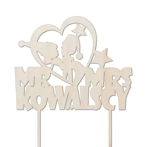 Topper Mikołaj i Mikołajowa na tort weselny