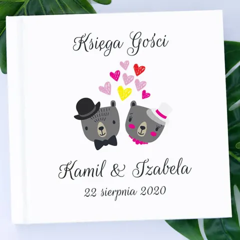 Księga Gości Misie - czarne lub białe kartki