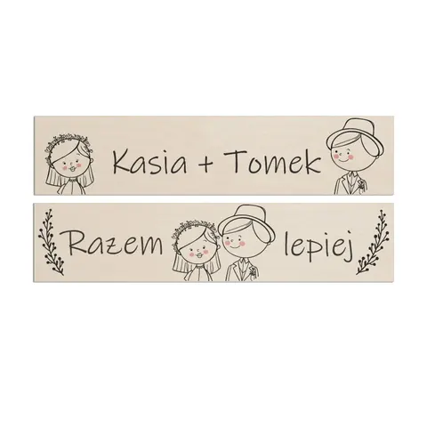 Ślubne tablice rejestracyjne personalizowane - komplet