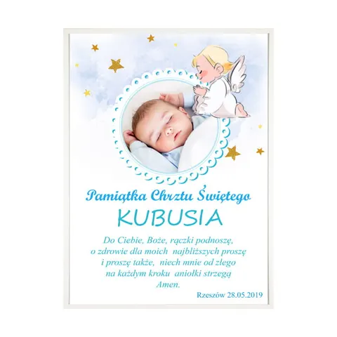 Pamiątka Chrztu Świętego dla chłopca