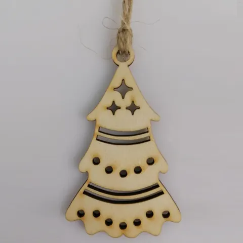 Bombka ze sklejki choinka 8 cm