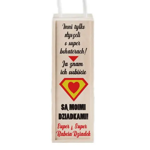 Skrzynka na wino dla babci i dziadka - Super dziadkowie