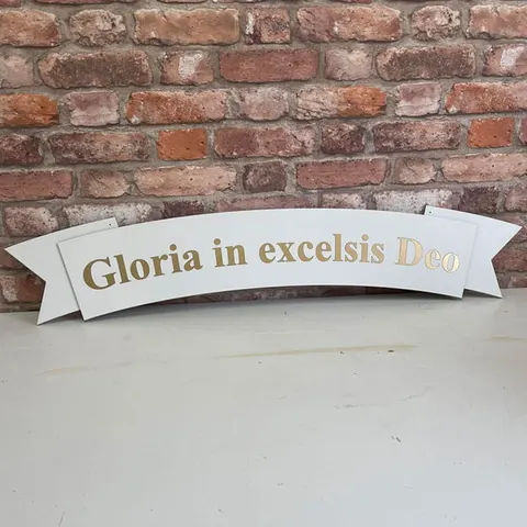 Gloria in excelsis Deo - Napis, wstęga, szyld, baner