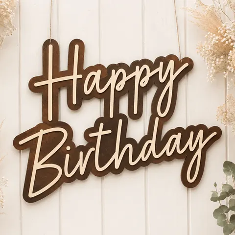 Happy Birthday - Drewniany napis