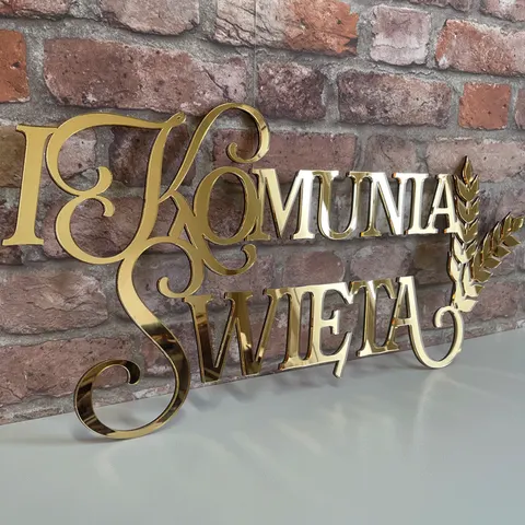 Napis I Komunia Święta - Dekoracje Komunijne