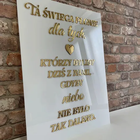 Tablica z pleksi 60 x 45 cm - Ta świeca płonie