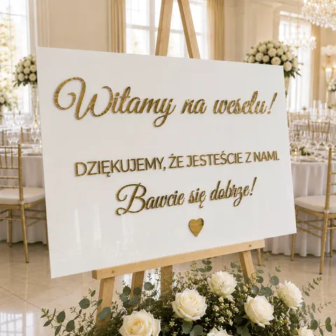 Tablica Powitalna z pleksi uniwersalna 70 x 50