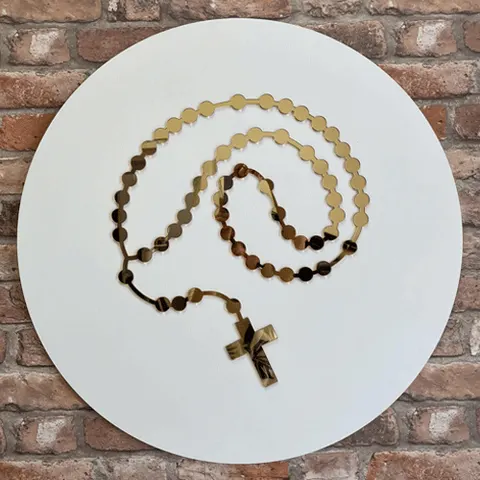 Koło z różańcem 60 cm – dekoracja różańcowa