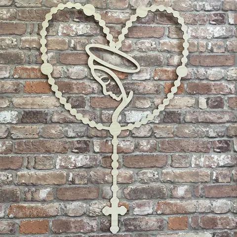 Różaniec z Maryją 90 cm – dekoracja do kościoła